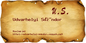 Udvarhelyi Sándor névjegykártya